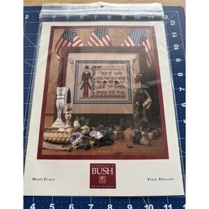Shepherd's Bush BRAVE FLAGS Cross Stitch CHART ONLY Patriotic Uncle Sam